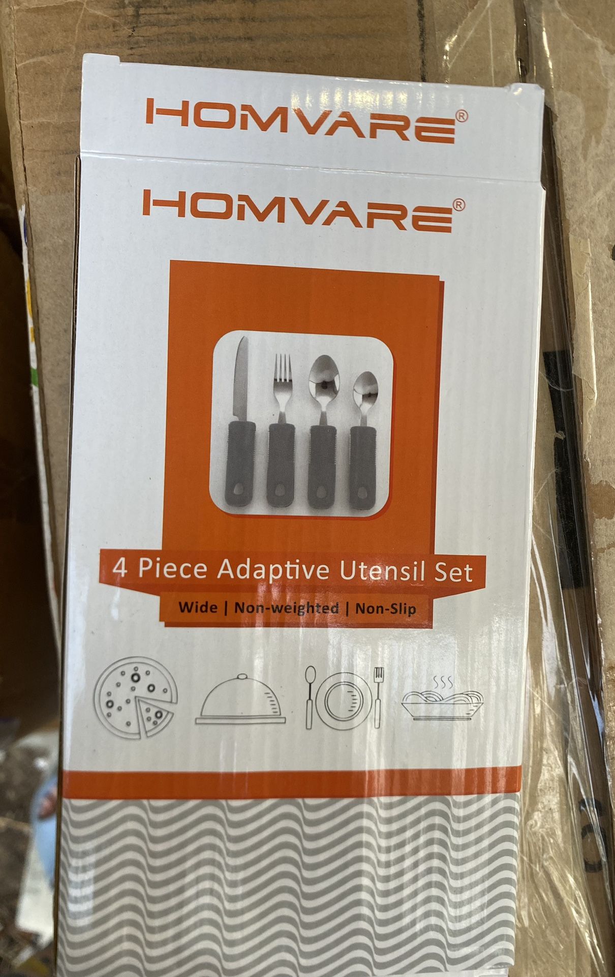 Brand New Homvare Adaptive Utensils (4-Piece Kitchen Set) Wide, Non-Weighted, Non-Slip 