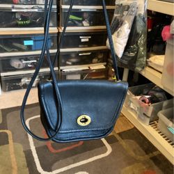 Black Leather Over The Shoulder Purse