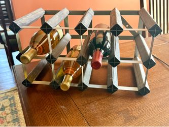 Wood & Metal Wine Rack
