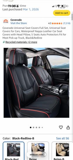 Black and red 5seat cover set