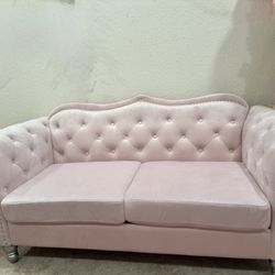 Pink Tufted Couch 