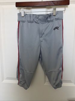 Rawlings Pants Youth Size M Gray Red Stripe Baseball