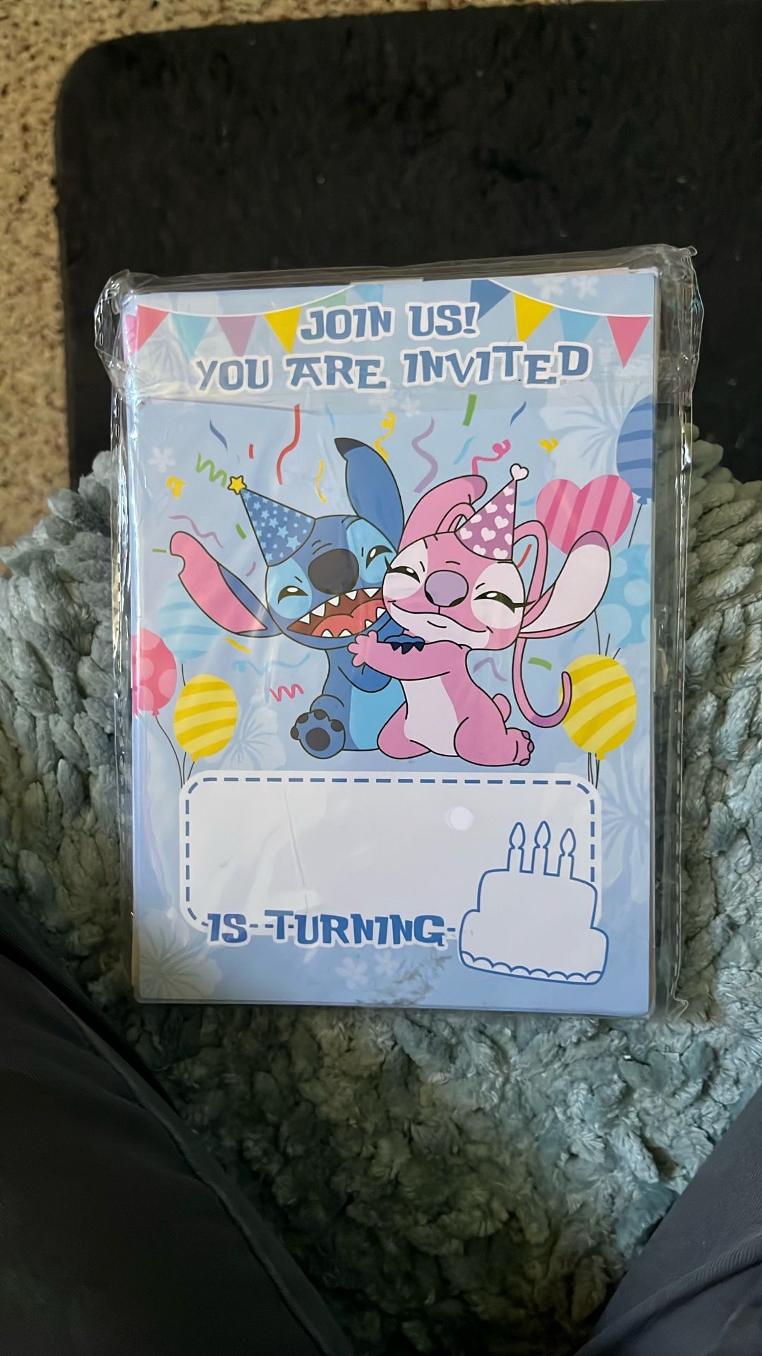 Stitch And Angel Invitations With Stickers