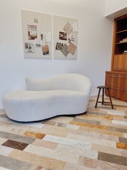 Vintage boucle love seat