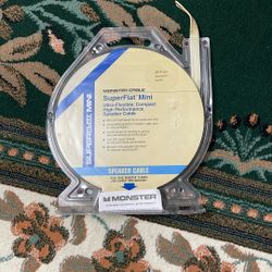 Monster Speaker Cable SuperFlat Mini Ultra-Flexible W 24K Gold Connectors 50ft