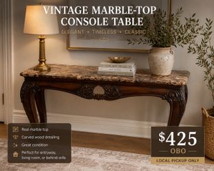 Vintage marble-top console table 🤎