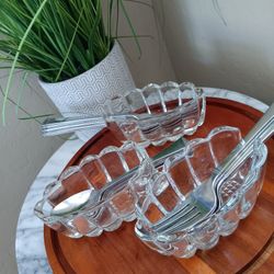 $20 Vintage Princess House Crystal Spoon and Fork Holder. Set of 3 $20 Buffet Item