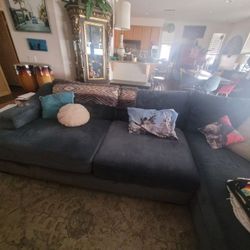 Living Spaces Blue Sofa In Great Condition 