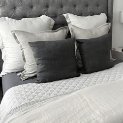 Upholstered Wingback Bed