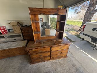 Dresser with mirror and night stands