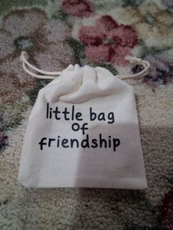 Little Bag of Friendship Small Canvas Drawstring Pouch
