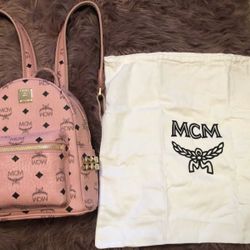 MCM Authentic Soft Pink Visetos Backpack
