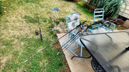Rods reals tackle lot around 20 items preowned