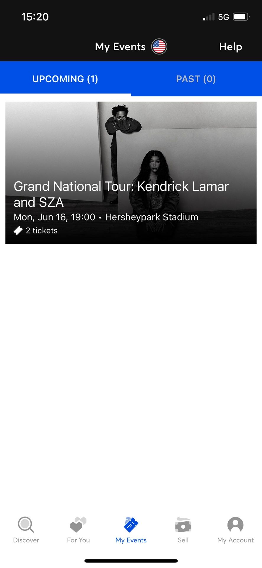 2 Tix Energy Floor Section for Kendrick Lamar and SZA