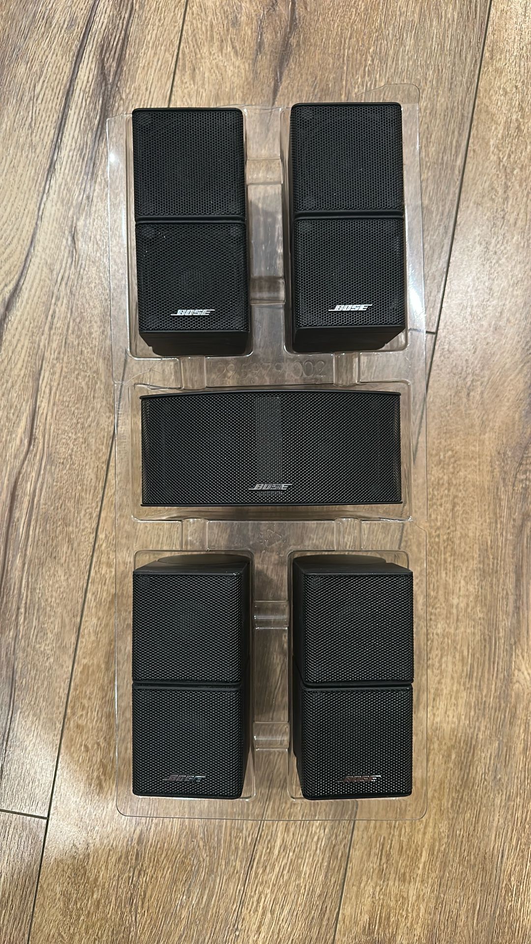 Bose Jewel Cube Speaker Set – 5 Satellites + Center + Original Cables & Mounts