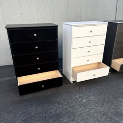 White Chest 5 Drawer Dresser 