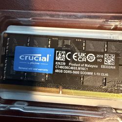 Crucial 48GB Laptop DDR5 5600 MHz SO-DIMM