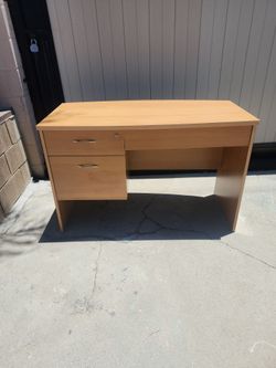 Student desk with drawers.