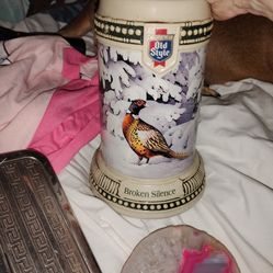 Man Bundle A ntique razor sharpner, geode, and a vintage stien