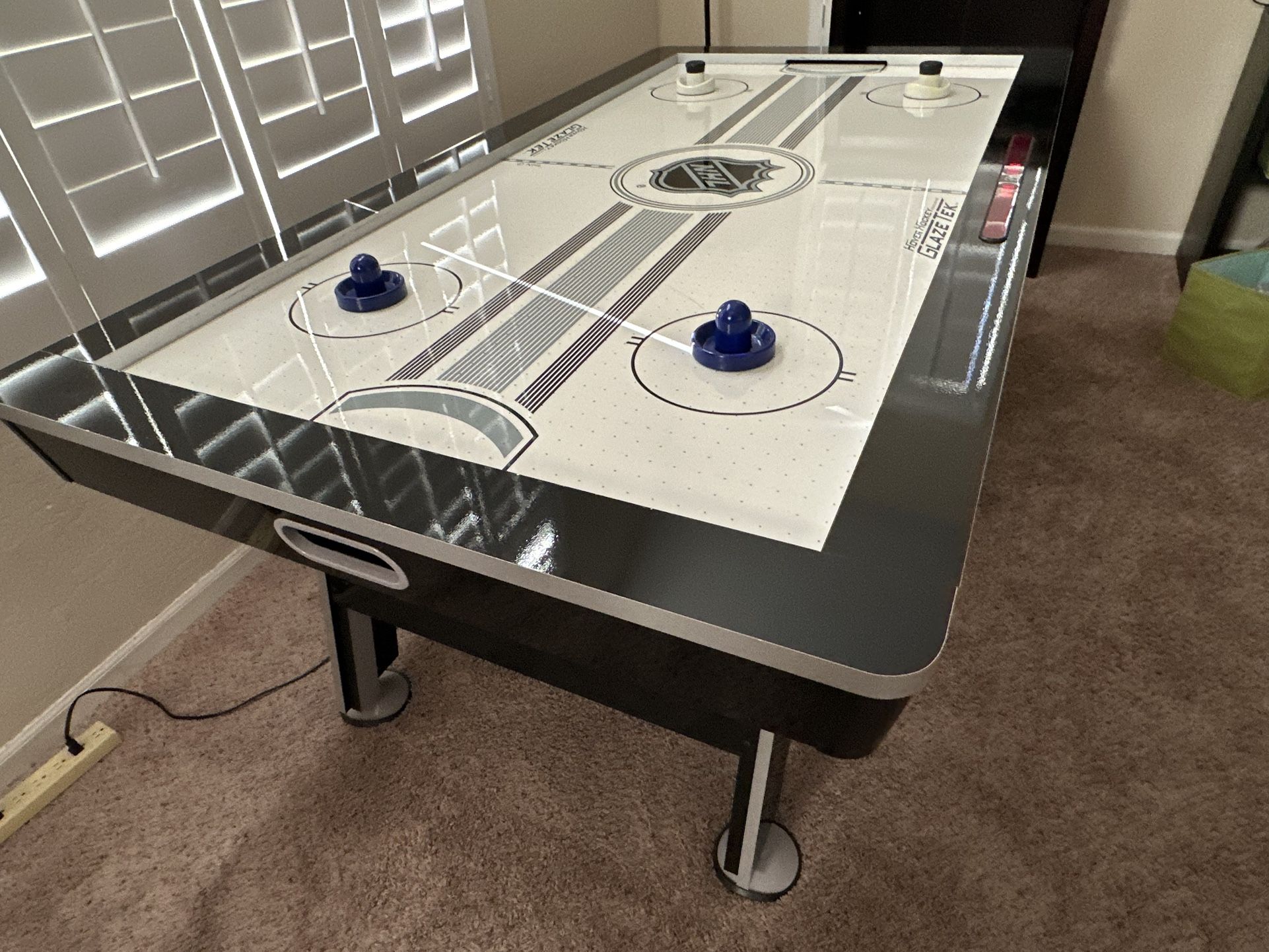 NHL Hover Hockey Featuring Glaze Tech Air Hockey And Ping Pong Table With Protective Cover