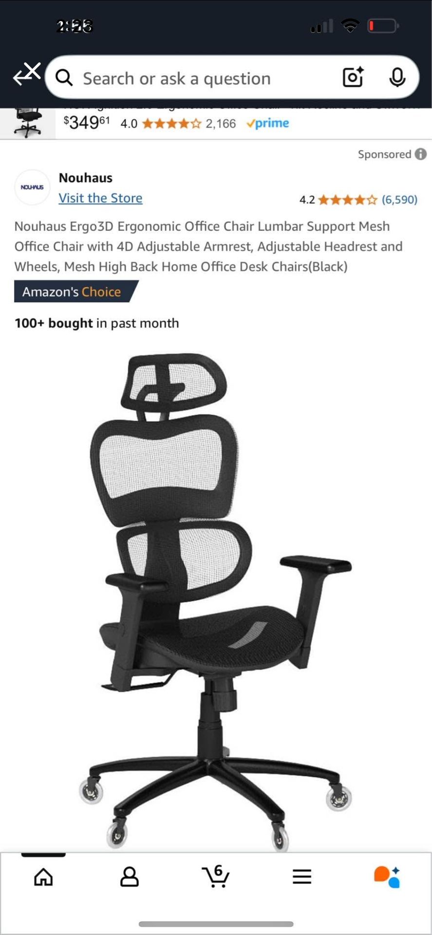 Office Chair Lumbar Support Mesh Office Chair with 4D Adjustable Armrest, Headrest and Wheels