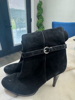 Boots-Women-Nine West- Black Suede 7M