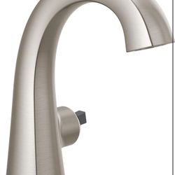 DELTA FAUCET 577-SSMPU-LHP-DST Bathroom Faucet-Less Handle Single Hole, Stainless