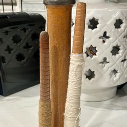 Vintage wooden textile spools