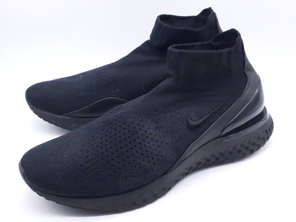 Nike React Flyknit Sock Running Shoes Black/Black Mens Sneakers - Size US 15