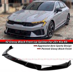 25-26 Kia K5 V2 Gloss Black Front Bumper Lip