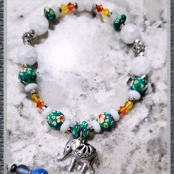 Elephant Beaded Bracelet Handmade 