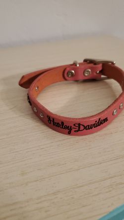 Harley Davidson leather dog collar