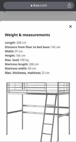 🛏️ IKEA SVÄRTA Twin Loft Bed – Gray