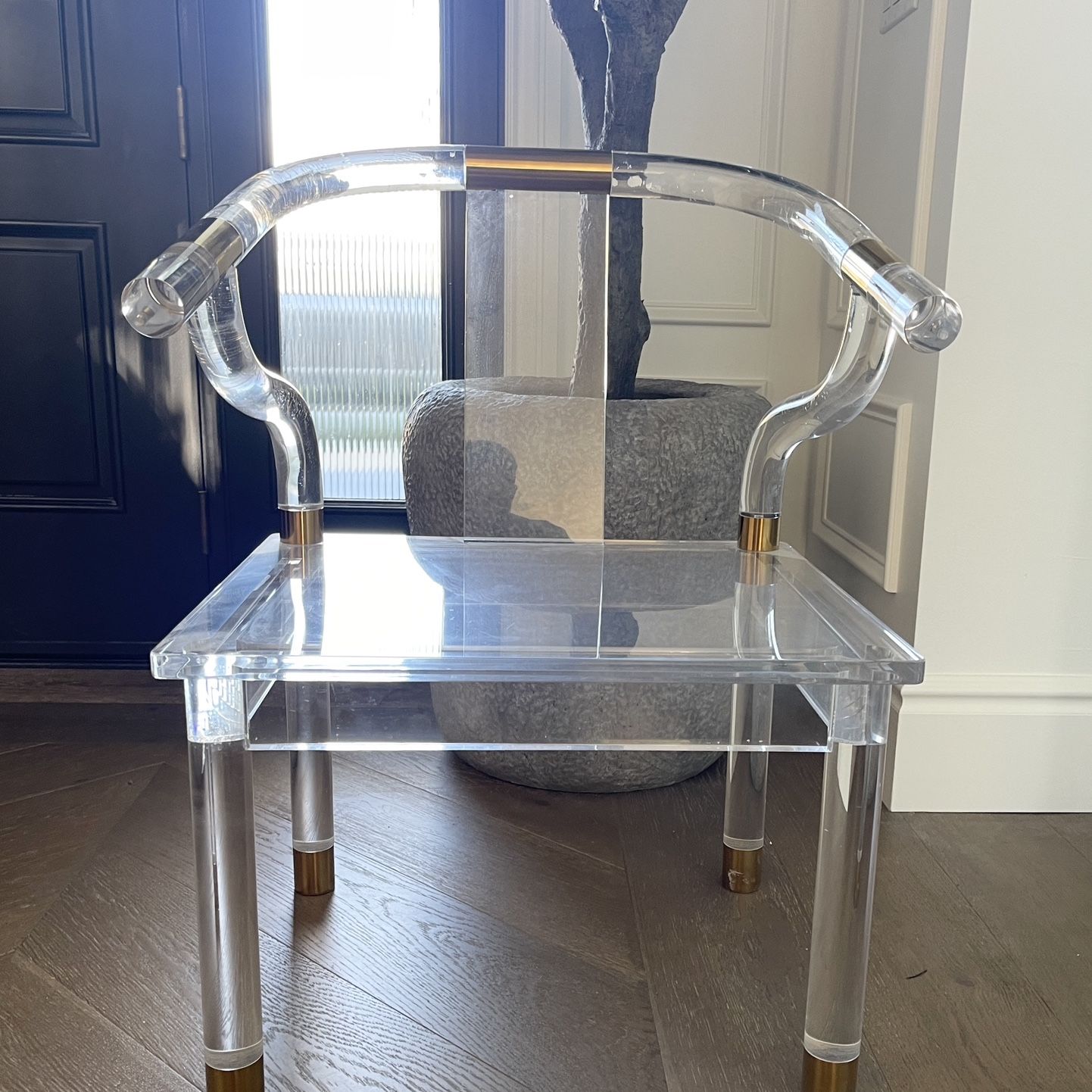 Acrylic Brass Chair 