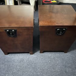 End Tables Set With Storage Wood