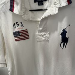 White Big Horse Polo Ralph Lauren Shirt $20