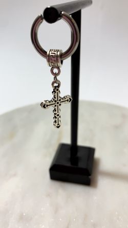 Hips Hop Jewelry Gothic Antique Silver Men Cross Clip on Earring