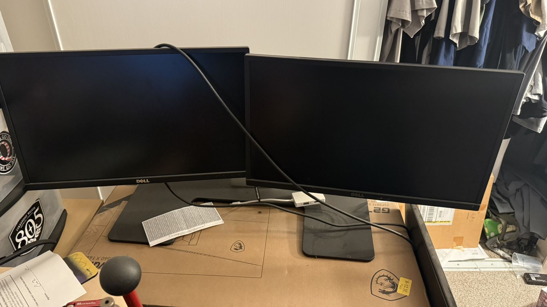 Dell Duel Computer Monitors And Stand