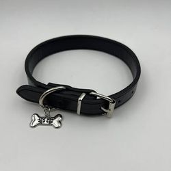 Handmade PU Leather Choker: Dog Bone Pendant, Punk Collar