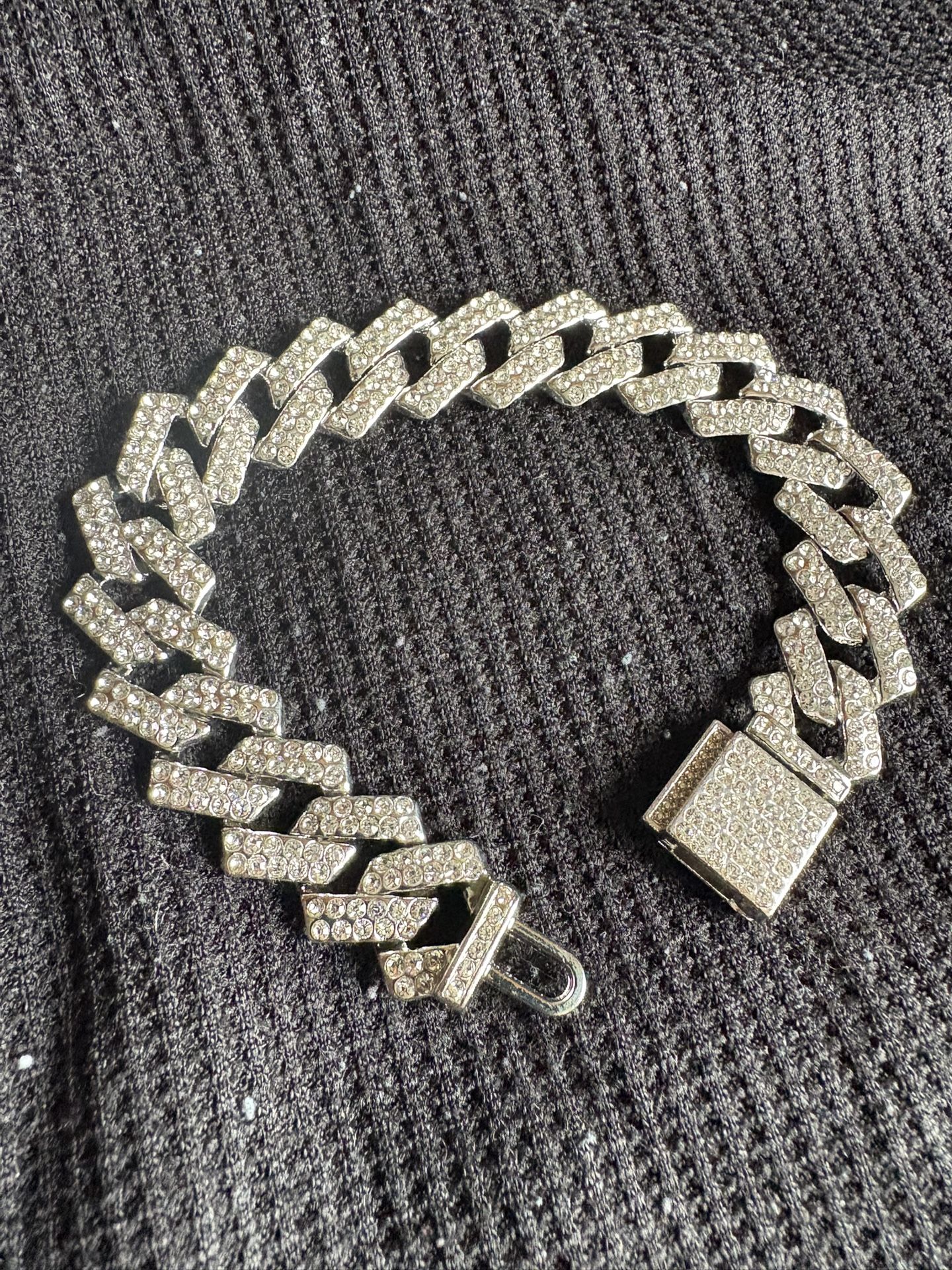 Moissanite Cuban Link Men’s Bracelet