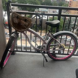 Bicycle With Pink Trim And Basket