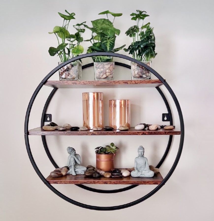 3 Tier Round Wall Shelves Organizer