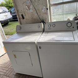 🇺🇸GREAT RUNNING EXTRA LARGE CAPACITY AMANA WHIRLPOOL WASHER & WHIRLPOOL ELECTRIC DRYER SET❤️WASHER WASHES CLOTH GREAT & DRYER DRYS CLOTHES GREAT😍BO