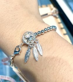 Eye-catching Sterling Silver Dream Catcher Charm Bracelet
