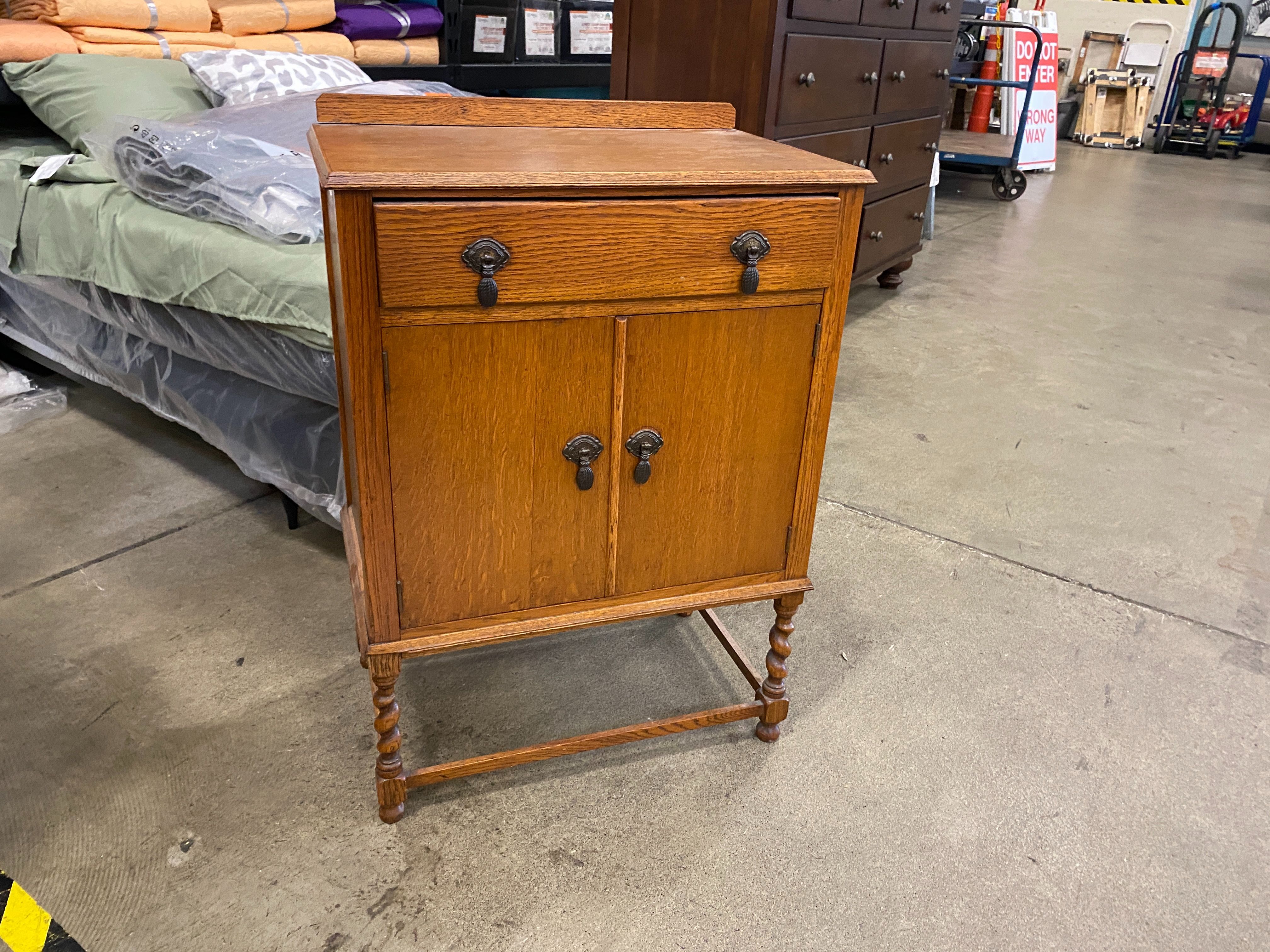 Vintage Nightstand with Elegant Twist Legs