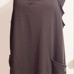 Women Size Medium Mini Dress With Pants Built In. Black