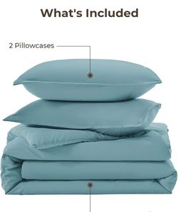 New Grayish Teal California King Comforter Set, Bedding Soft Fluffy