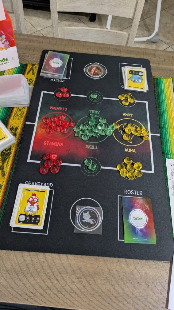 VeeFriends Series 2 TCG Starter Essentials Kit Bundle (Game Mat, Crystal Gems, "Sprint Score Token")