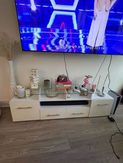 Tv stand with glass