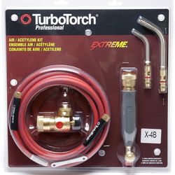 TURBOTORCH 0 X-4B Manual Torch Kit, Air Acetylene, EXTREME Swirl Combustion, Soft Solders to 3-1/2", Silver Brazes to 2", Includes AR-B Regula